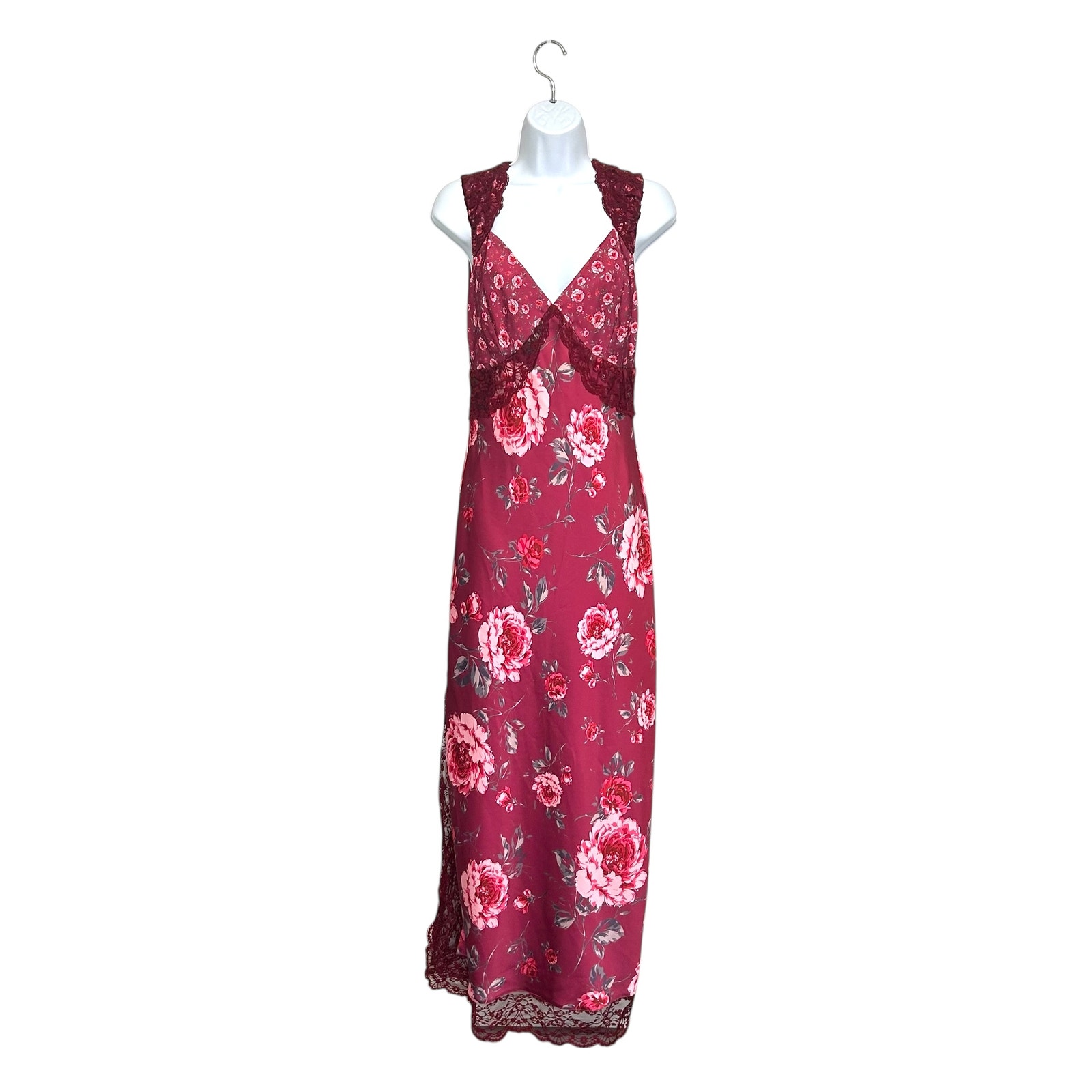 Avec Les Filles Floral Maxi Dress - Red And Pink